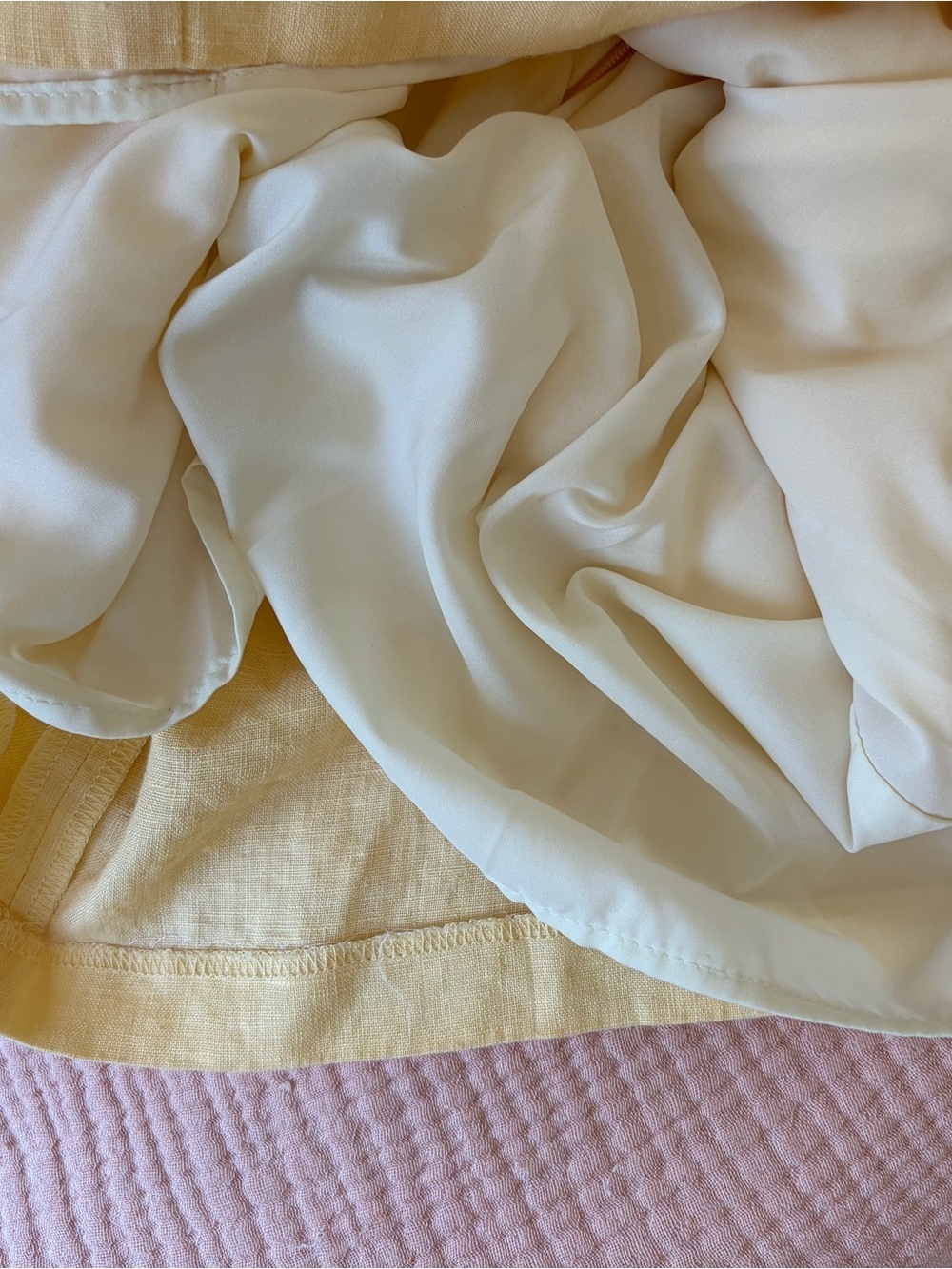Amanda Uprichard x REVOLVE 90ies Y2K Linen Mini Dress in Pale Yellow, M - Picture 12 of 12
